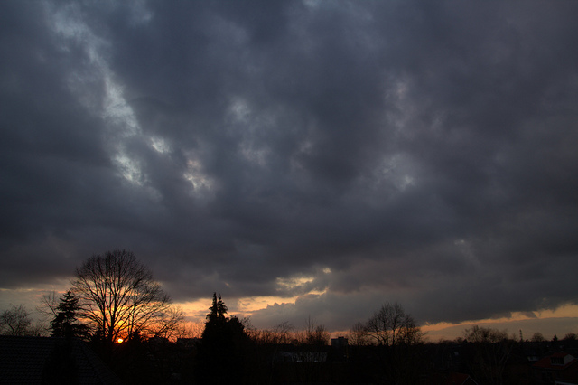 Zonsondergang boven Ede