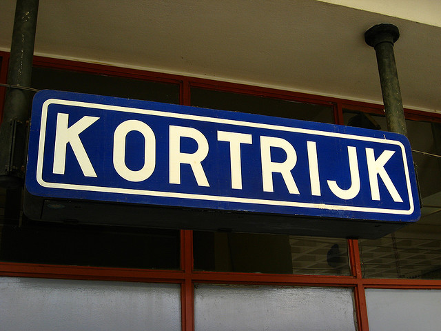 Bord met Kortrijk