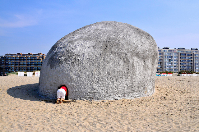 Kunst op het strand in Nieuwpoort